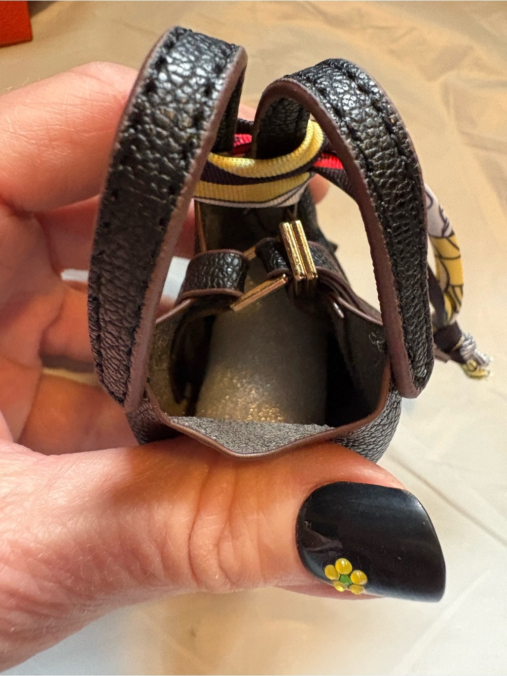 Bag Charm - Black Mini vegan Leather Bucket Bag with Goldtone Hardware 3/$18 - Picture 3 of 3